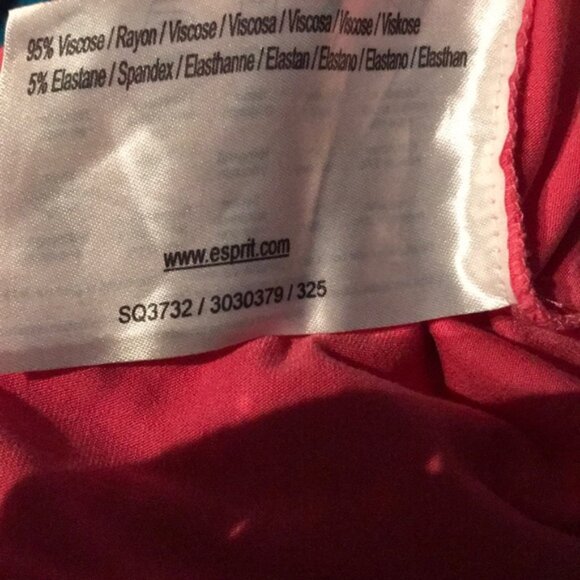 Esprit Drapey Hot Pink Stretch Puff Sleeves Criss Cross Top T- Shirt Tee Ruched - Picture 8 of 8